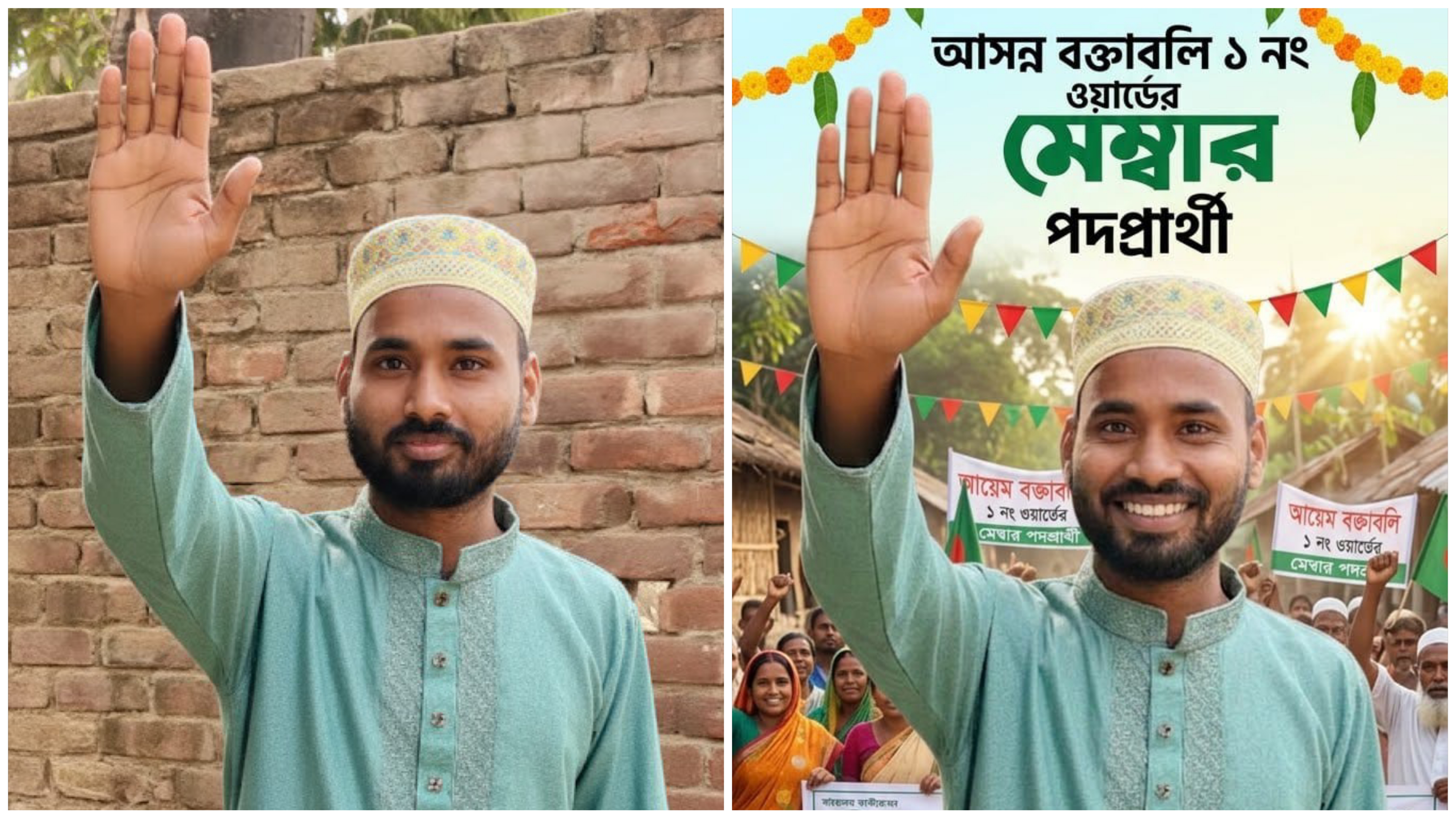 বক্তাবলীর ১নং ওয়ার্ডে  মেম্বার পদে প্রার্থী সায়েম মাস্টার