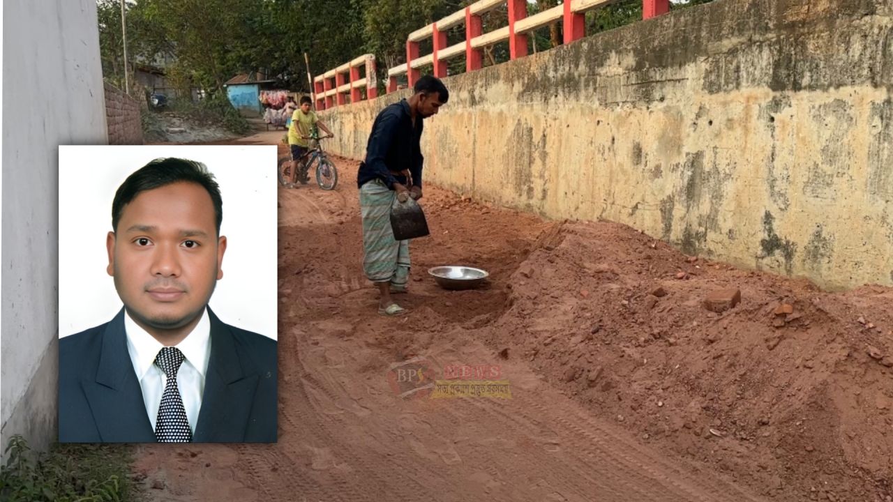 জনদুর্ভোগ লাঘবে নিজ উদ্যোগে রাস্তা সংস্কারে বিএনপি নেতা নুরুজ্জামান