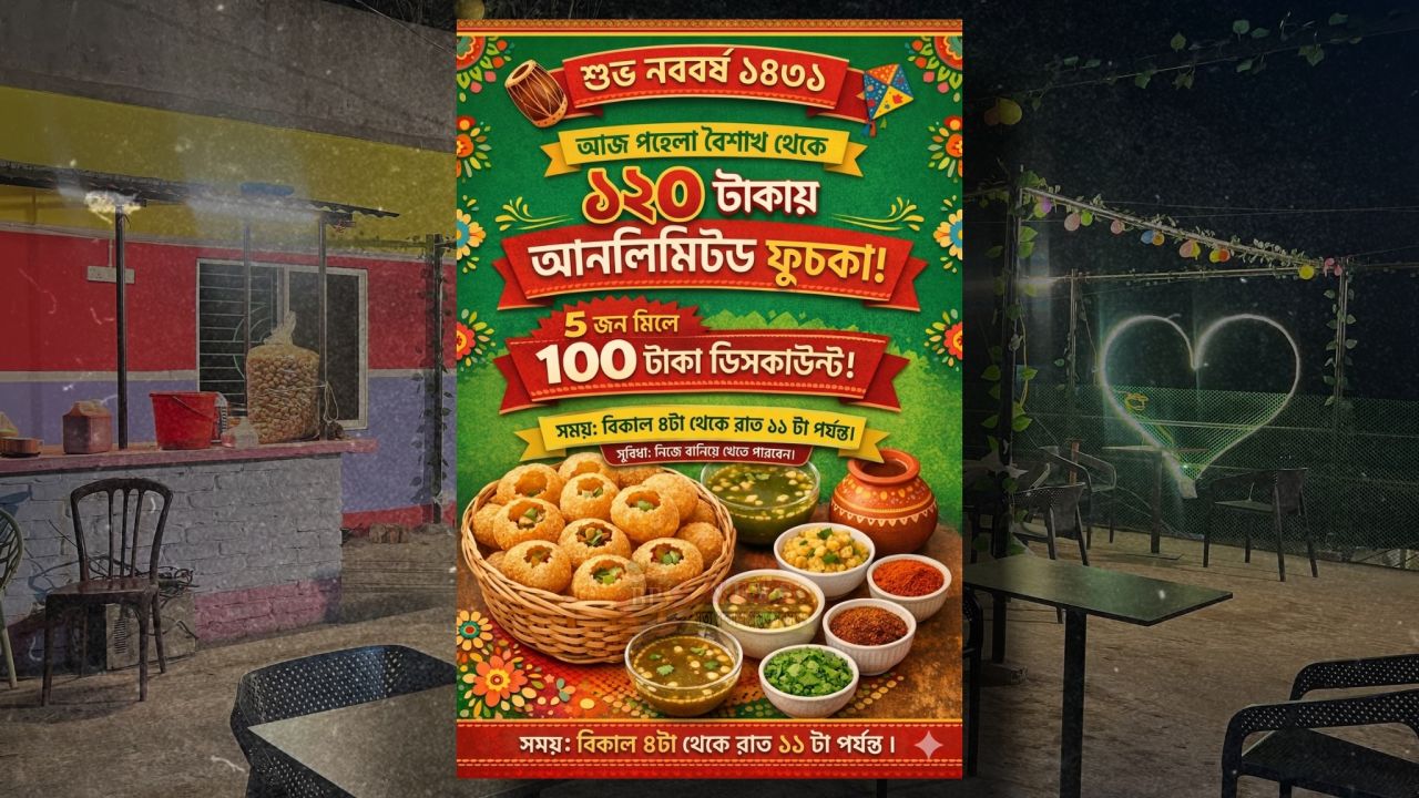 আজ থেকে বৈঠকখানায় ১২০ টাকায় আনলিমিটেড ফুচকা