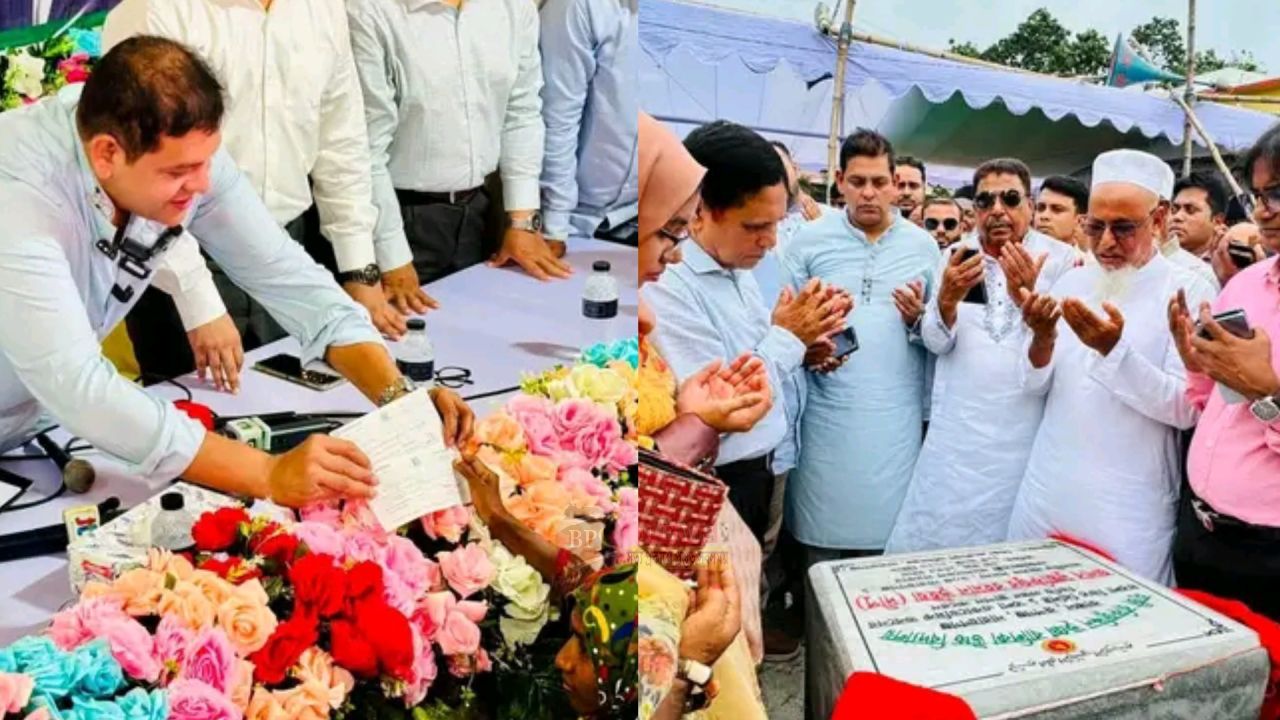 রূপগঞ্জে স্কুল ভবনের ভিত্তিপ্রস্তর স্থাপন, অসহায় নারীকে সহায়তা দিলেন এমপি দীপু ভূঁইয়া