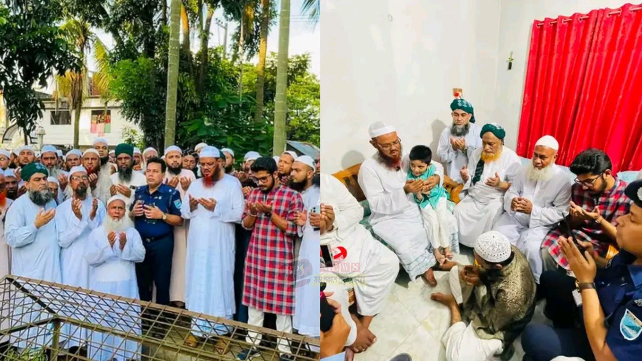 বুলবুলের কবর জিয়ারত ও পরিবারের খোঁজ নিতে নারায়ণগঞ্জে শায়েখ চরমোনাই