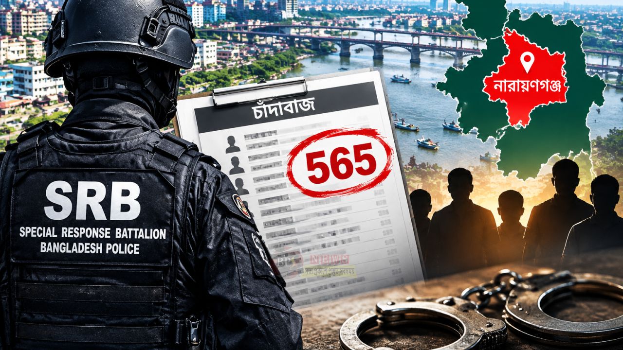 এসআরবির তালিকায় নারায়ণগঞ্জ অঞ্চলের ৫৬৫ চাঁদাবাজ, যেকোনো সময় অভিযান