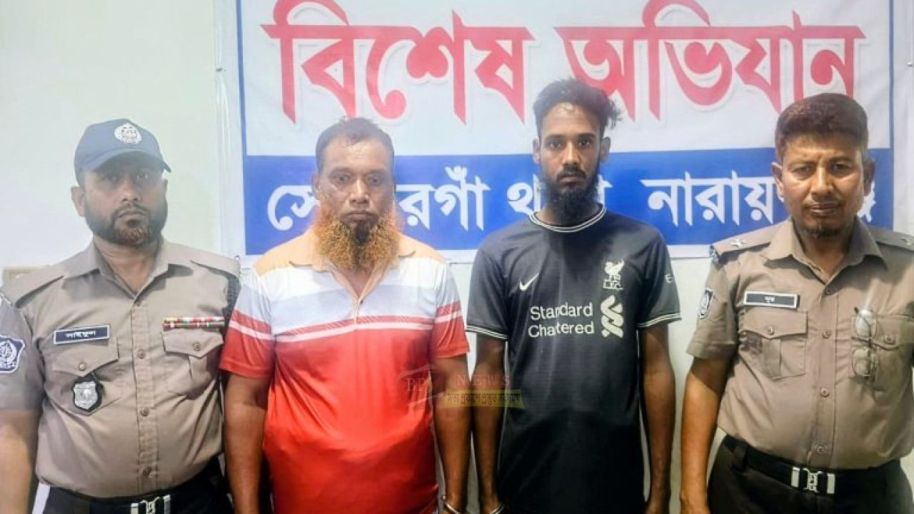 সোনারগাঁয়ে মেঘনা নদীতে অবৈধ বালু উত্তোলন, ড্রেজারসহ গ্রেপ্তার ২