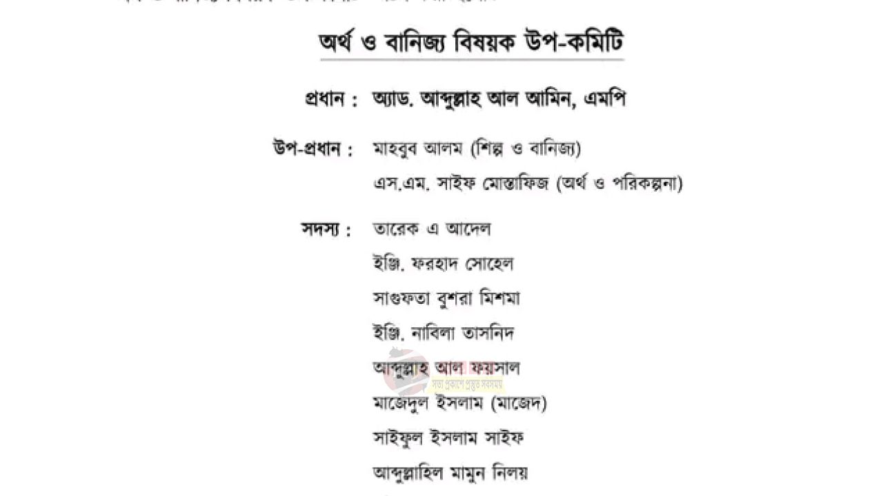 এনসিপির অর্থ ও বাণিজ্য উপকমিটির প্রধান হলেন এমপি আবদুল্লাহ আল আমিন