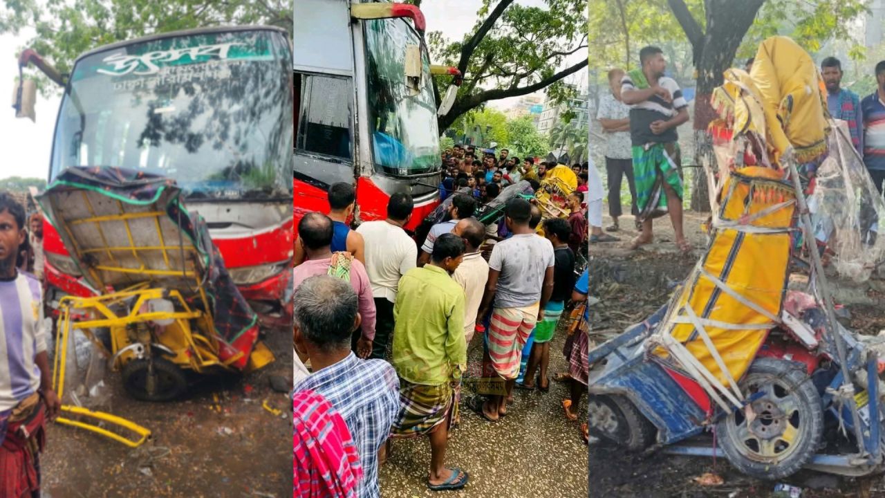 নারায়ণগঞ্জে বেপরোয়া উৎসব বাসের চাপায় নিহত ১, আহত ৩