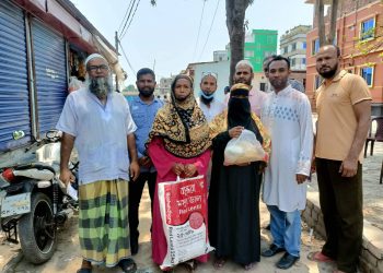 ২০০ জন অসহায় মানুষের পাশে দাড়ালো ধর্মগঞ্জ সমাজ উন্নয়ন সংসদ