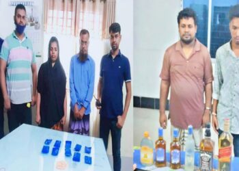 সোনারগাঁয়ে ২ হাজার পিস ইয়াবা ও বিদেশি মদ সহ আটক-৪