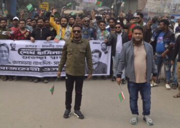 আজমেরী ওসমানের নির্দেশে প্রধানমন্ত্রীর জনসভায় সজীব ও রনির বিশাল শোডাউন