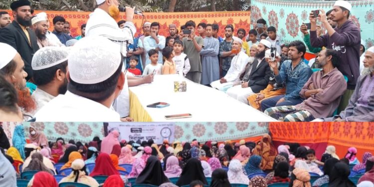 দেওয়াল ঘড়ি মার্কার প্রার্থী সিরাজুল মামুনে পক্ষে ১৯ নং ওয়ার্ডে মহিলা সমাবেশ অনুষ্ঠিত