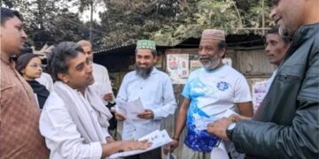 মানুষের পাশে দাঁড়ানোর অঙ্গীকার মাথাল প্রতীকের প্রার্থী তারিকুল ইসলাম সুজনের